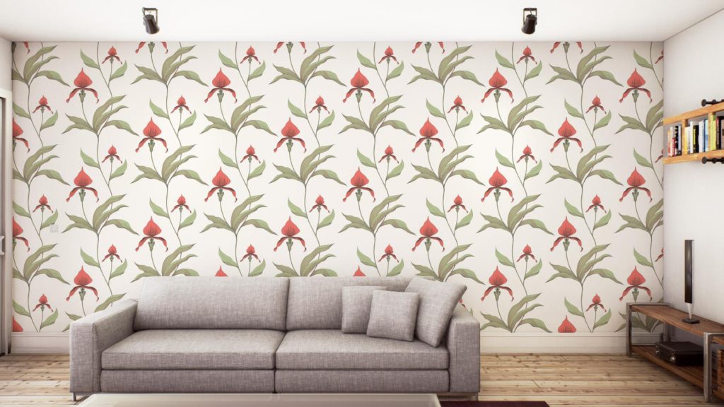 orchid wallpaper for spring from Cole and son